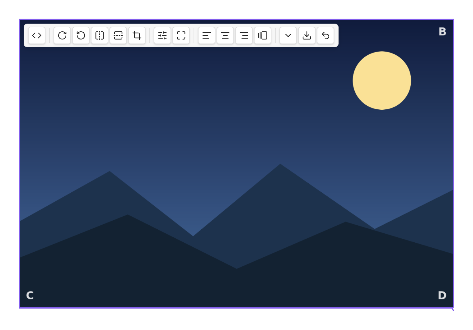 The hover toolbar over an image